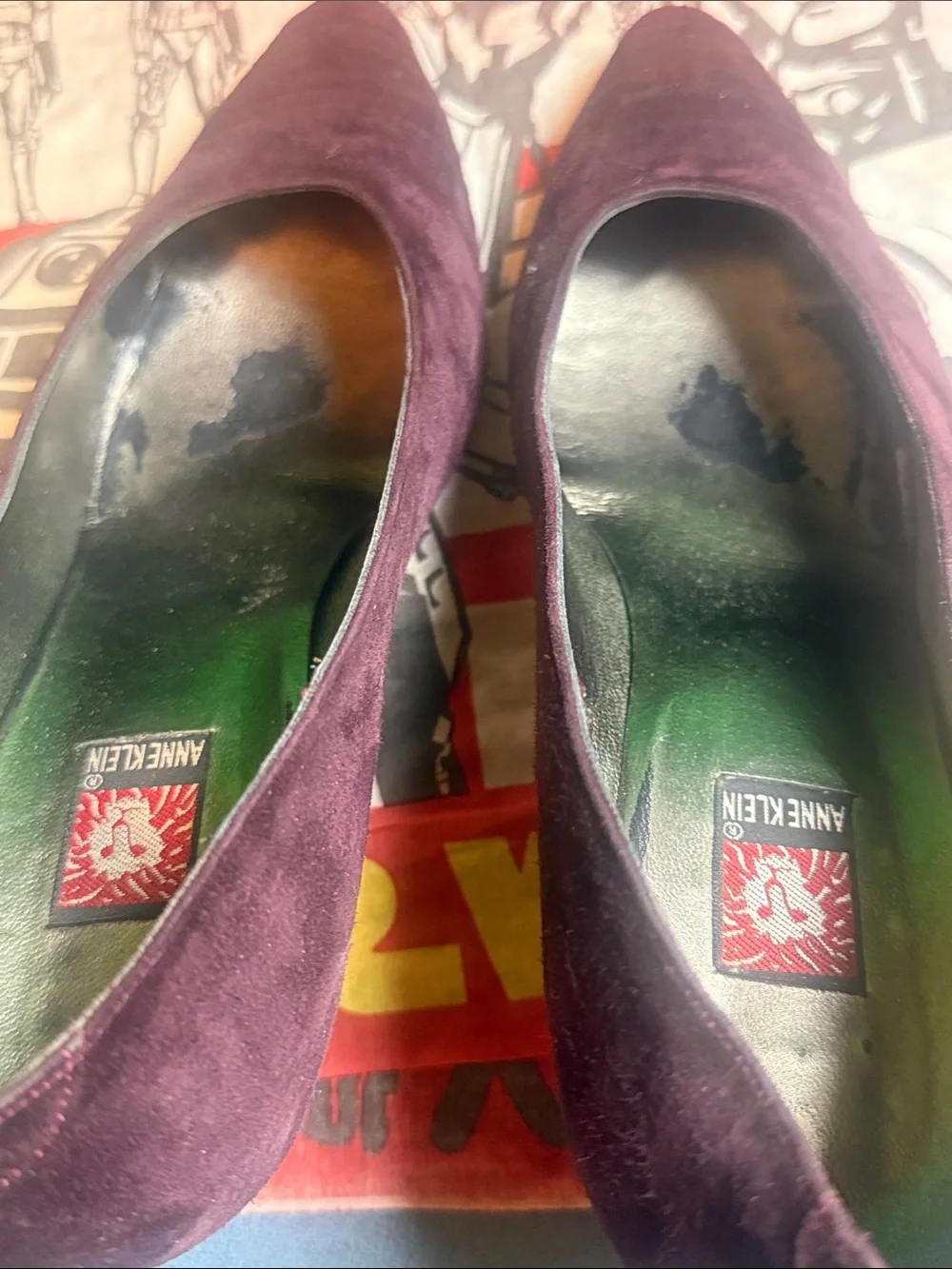 Anne Klein Plum Suede Pointed Toe Pumps